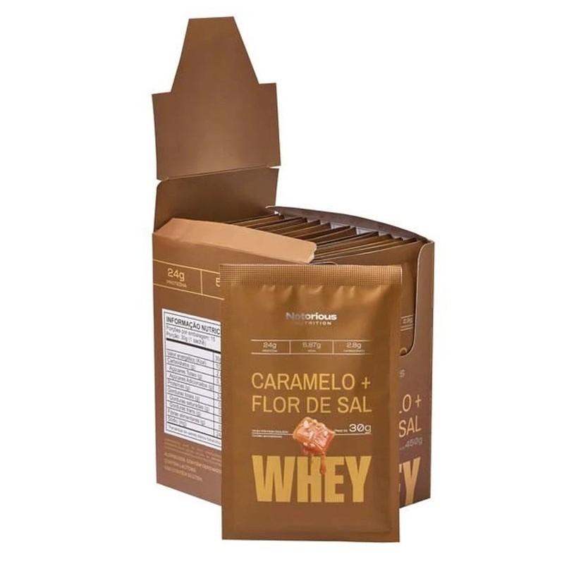 SACHE WHEY CARAMELO + FLOR DE SAL BOX 30g | 15UN